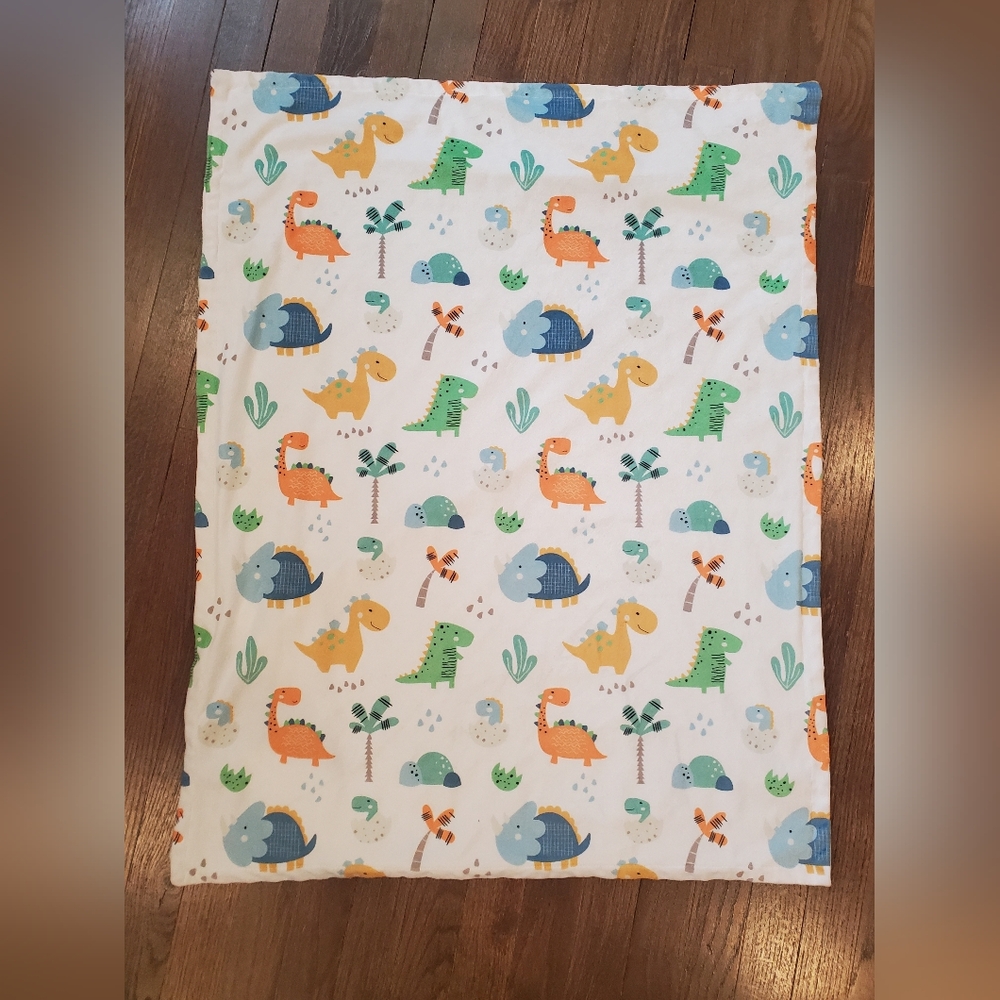 Dinosaur Print Minky Baby Blanket